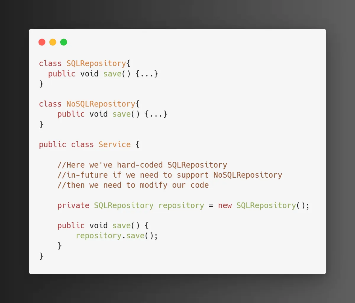 Violating Dependency Inversion Principle